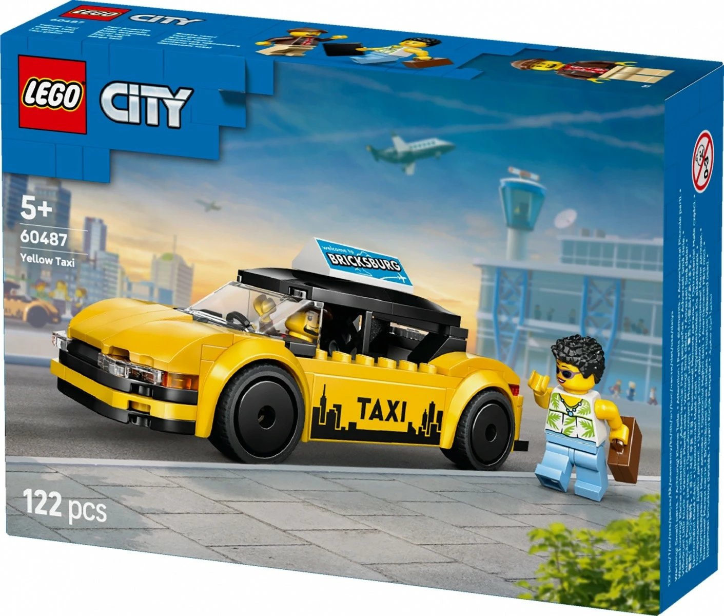 Set blloqesh, LEGO, City 60487 Yellow Taxi, 122 pjesë, moshat 5+, e verdhë