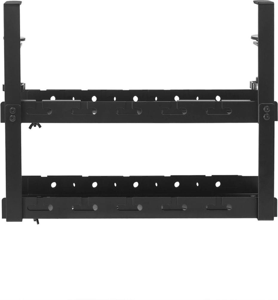 Organizator kabllosh nën tavolinë Maclean MC-102 B, dy-nivelësh, 433-728 mm, 5 kg, me 8 rripa velcro, i zi, set 1 copë