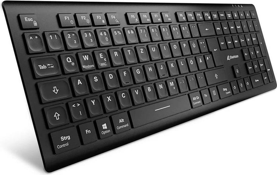 Tastierë Sharkoon OfficePal K30W, DE layout, Rubberdome, e zezë