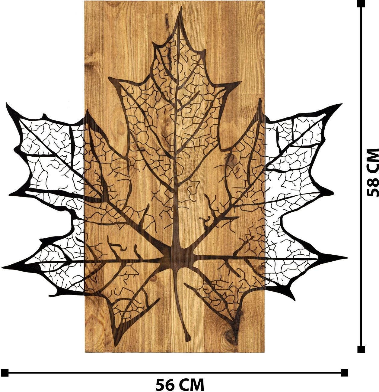 Aksesor dekorativ për mur, dru dhe metal, Wallity, lepur