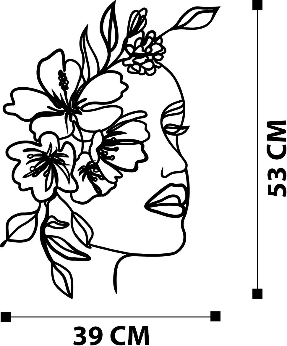 Aksesor dekorativ metalik për mur, Wallity Farfalla, ngjyrë e zezë, 39x53cm