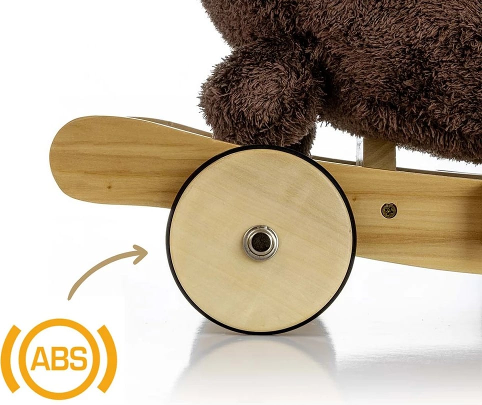 Qen luhatës plushe me melodi dhe rrota palosëse, Milly Mally Polly Plus, për 12-36 muaj, deri 30 kg, kafe