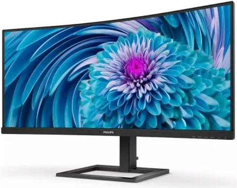 Monitor Philips 346E2CUAE, 34", VA Curved, 3440x1440, USB-C, HDMI, DP, me altoparlantë, Zi