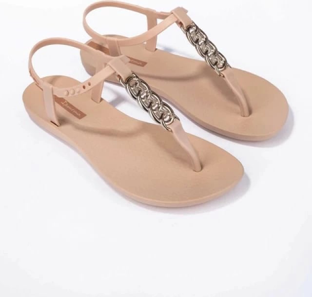Sandale flip-flop për femra Ipanema, bezhë me ari
