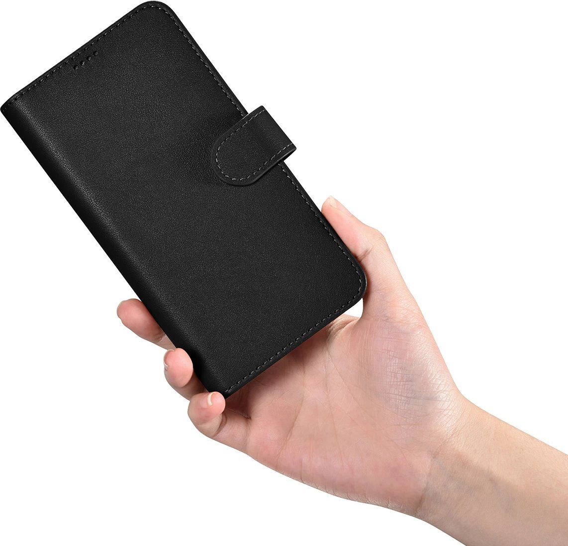 Mbështjellës iCarer Haitang Wallet Case për Samsung Galaxy S23+, lëkurë, e zezë