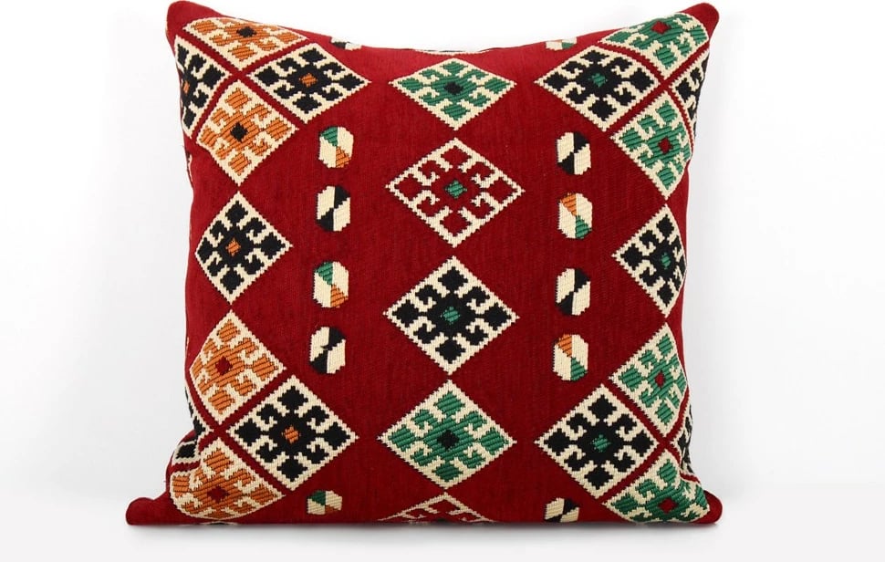 Jastëk dekorativ Esmeli v3, i kuq, Evila Originals, 50x50cm