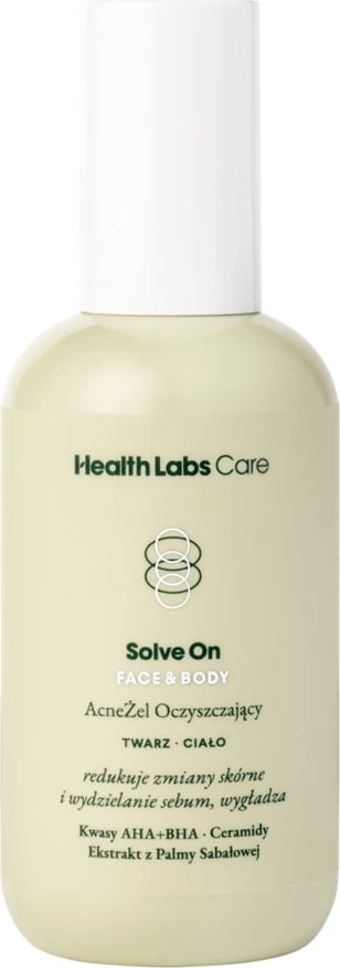 Xhel pastrues për fytyrë dhe trup HealthLabs Solve On për femra 200ml
