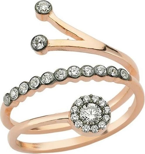 Unazë argjendi Jumeon, ngjyrë ari rozë, 2419