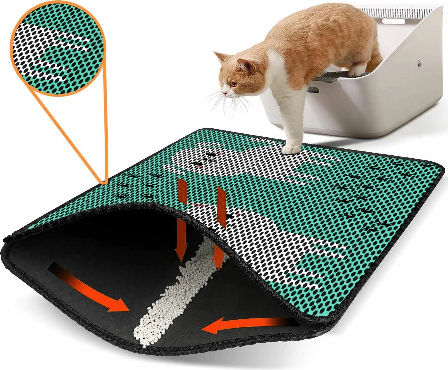 Tapet për rërë mace, shumëngjyrësh, Paws & Whiskers, Nrszn0217, 45x60cm