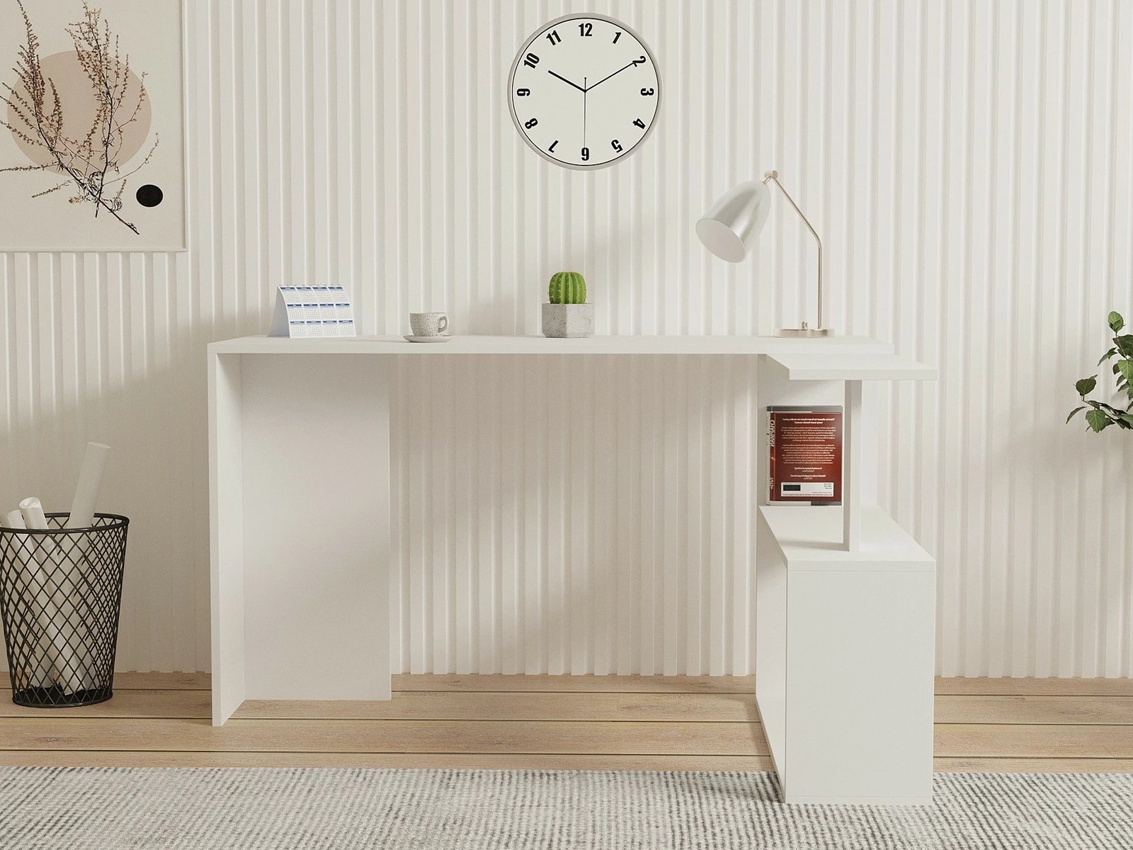 Tavolinë pune për studim, ngjyrë e bardhë, Cayko, Hanah Home