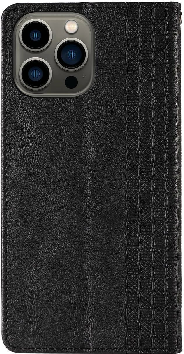 Mbështjellës Hurtel Magnet Strap Case për Samsung Galaxy S23+, me portofol, qëndrim, litar dore, e zezë