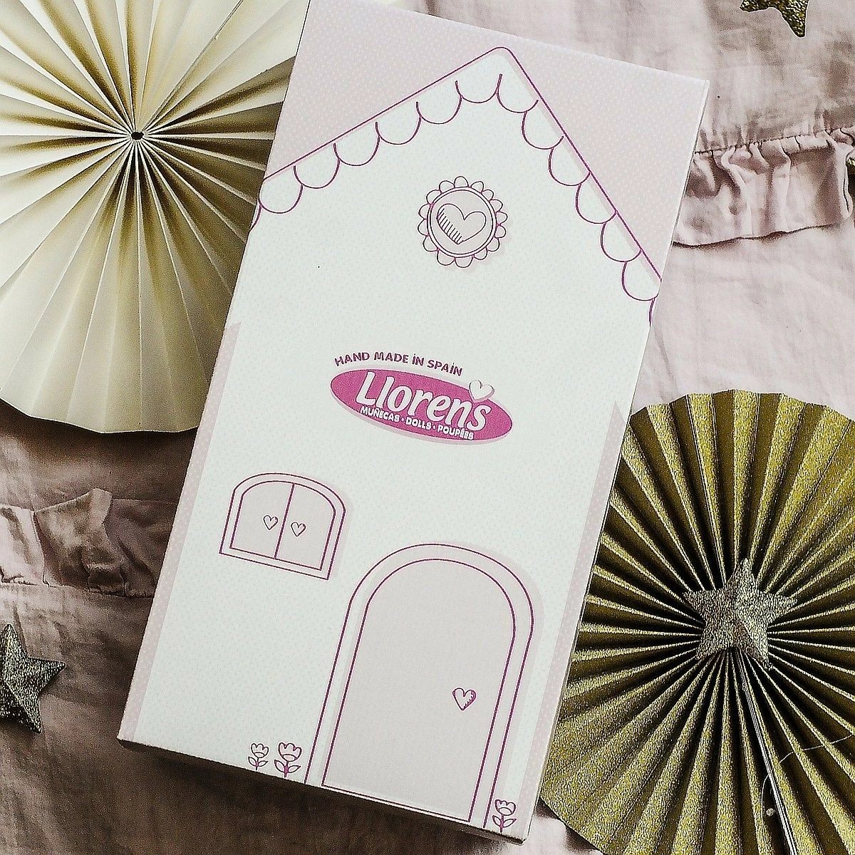 Kukull bebe Llorens Bimba 35 cm me jastëk rozë dhe biberon