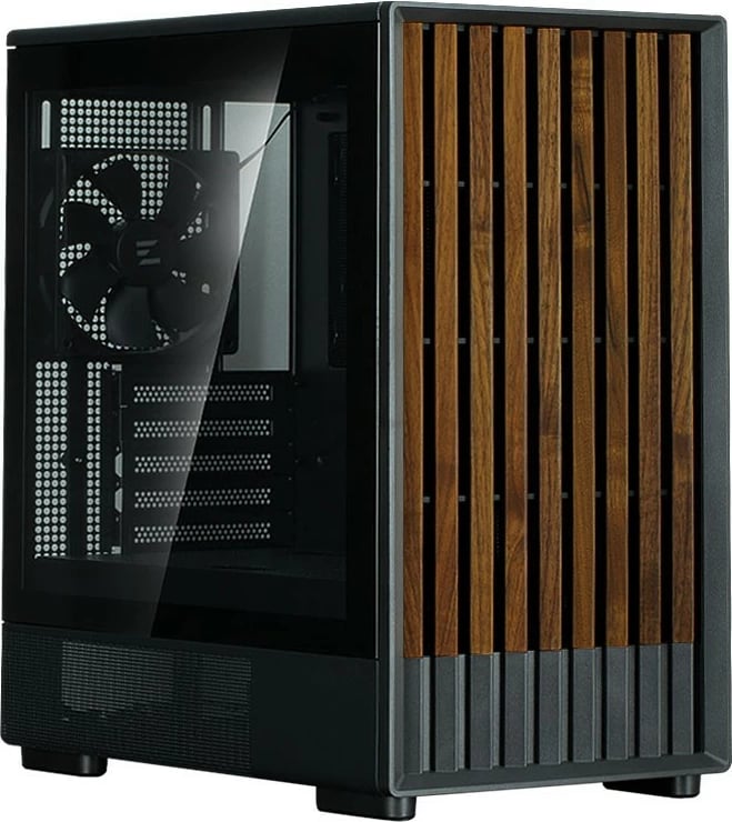 Kasë Zalman P10 NAMU, Mini Tower, Micro ATX, e zezë, me elemente druri