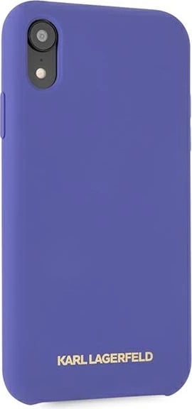 Mbështjellës Karl Lagerfeld për iPhone XR, silikon, vjollcë