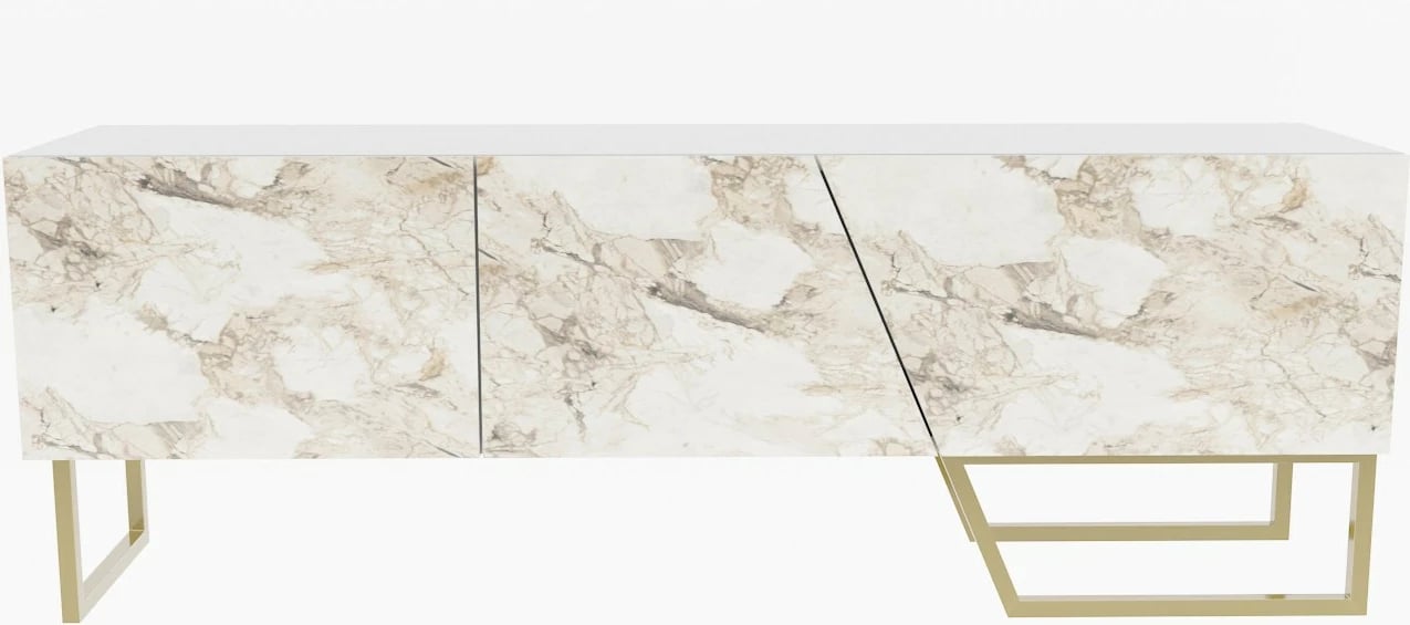 Komodë për TV Skye Decor, Parla, e bardhë