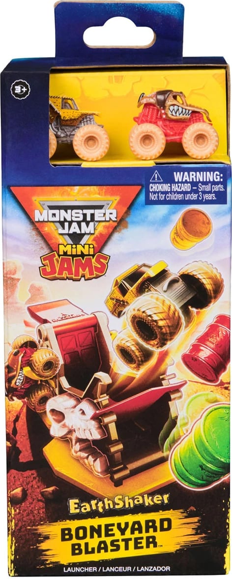 Monster Jam Mini Jams Earthshaker Boneyard Blaster Vehicle Playset