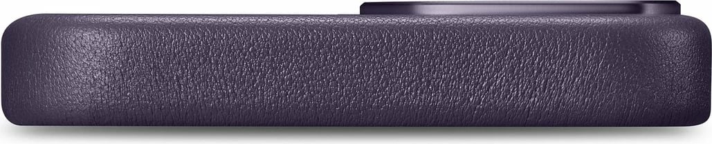 Mbështjellës iCarer për iPhone 14, lëkurë natyrale, MagSafe, Vjollcë e errët