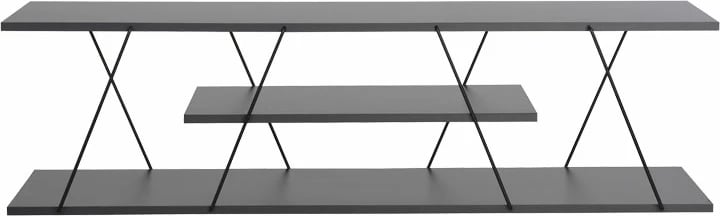 Komodë TV Tars, ngjyrë gri e errët/zezë, 120x30x33cm