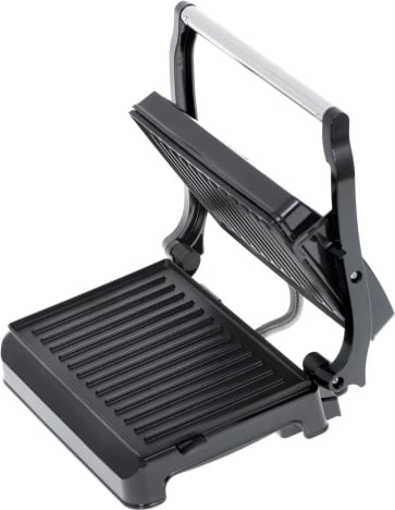 Grill elektrik, Adler, AD 3052, 23x14.5 cm, 700W/1200W max, pllaka jo-ngjitëse, e zezë-argjend