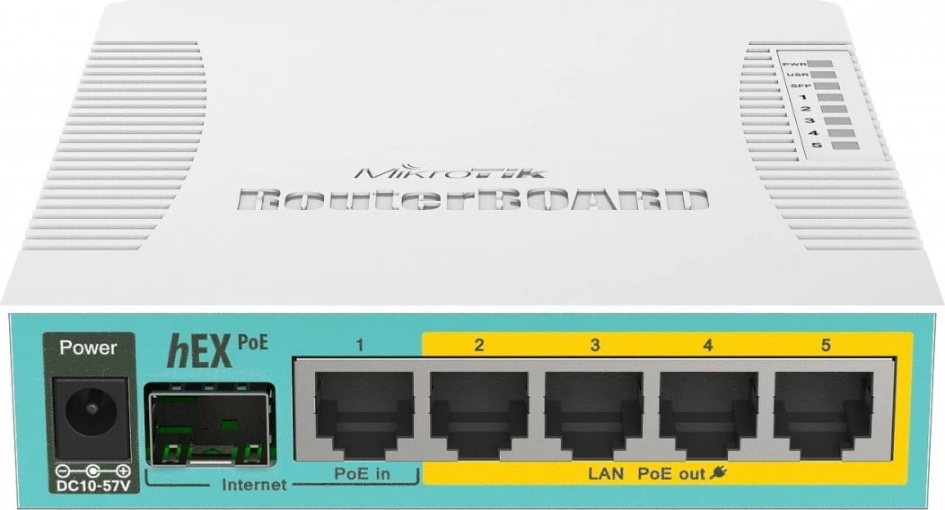 Router Mikrotik RB960PGS hEX PoE, 5x Gigabit Ethernet, 1x SFP, i bardhë