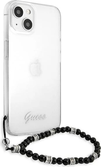 Mbështjellës Guess GUHCP13MKPSBK për iPhone 13 6.1", Transparent, me varëse Black Pearl