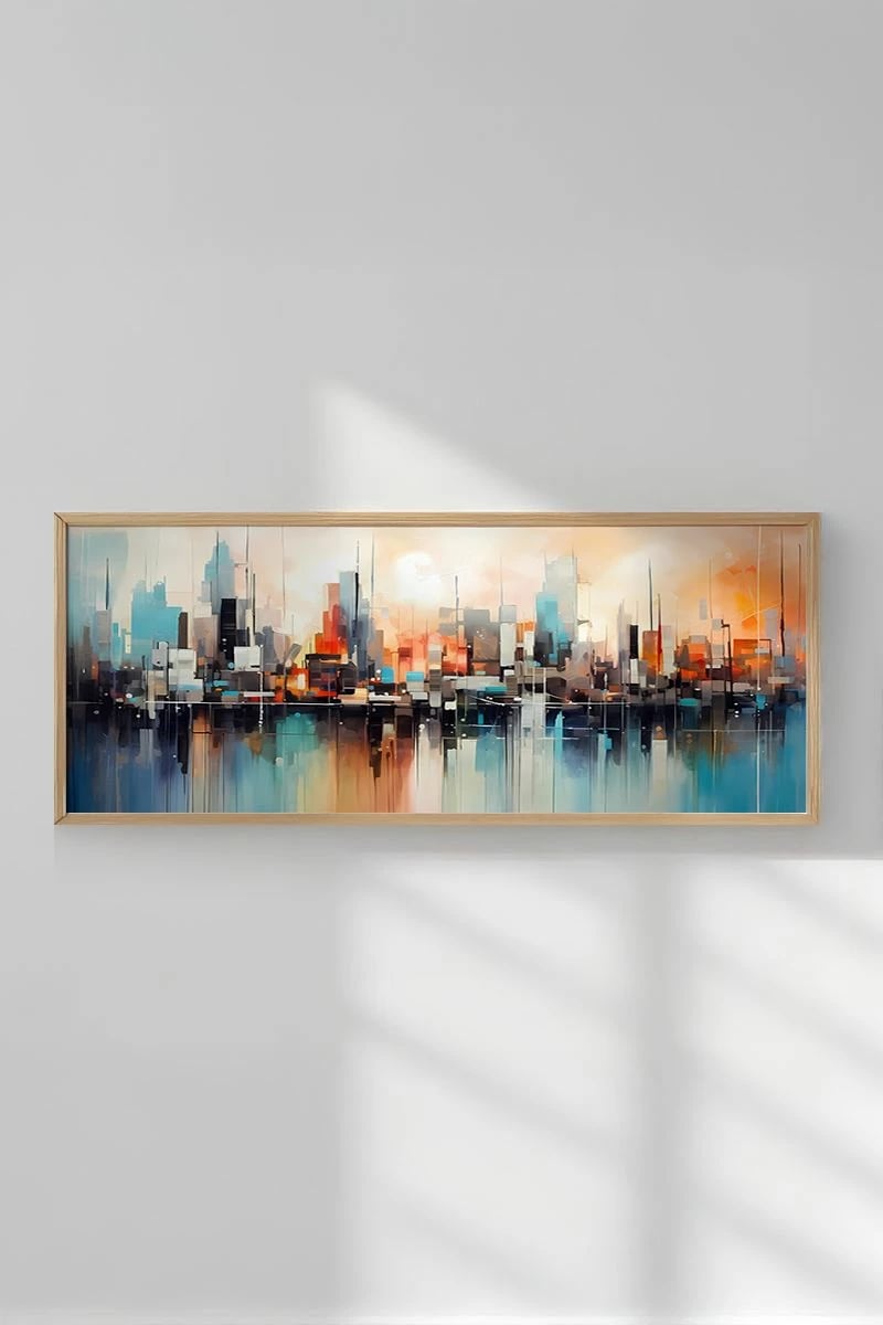 Pikturë dekorative me kornizë, Wallity, Artsmdfyty19-3370, shumëngjyrëshe, 33x70cm