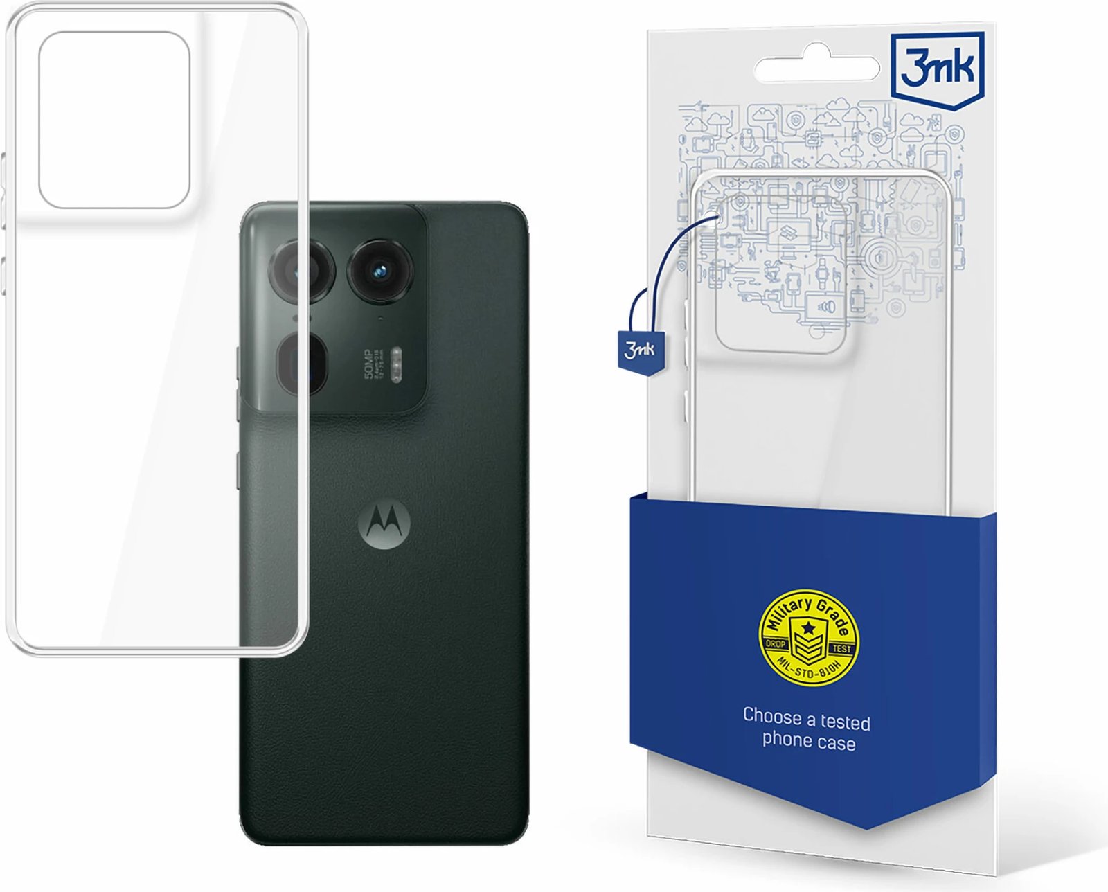Mbështjellës 3mk Clear Case për Motorola Moto Edge 50 Ultra, transparent