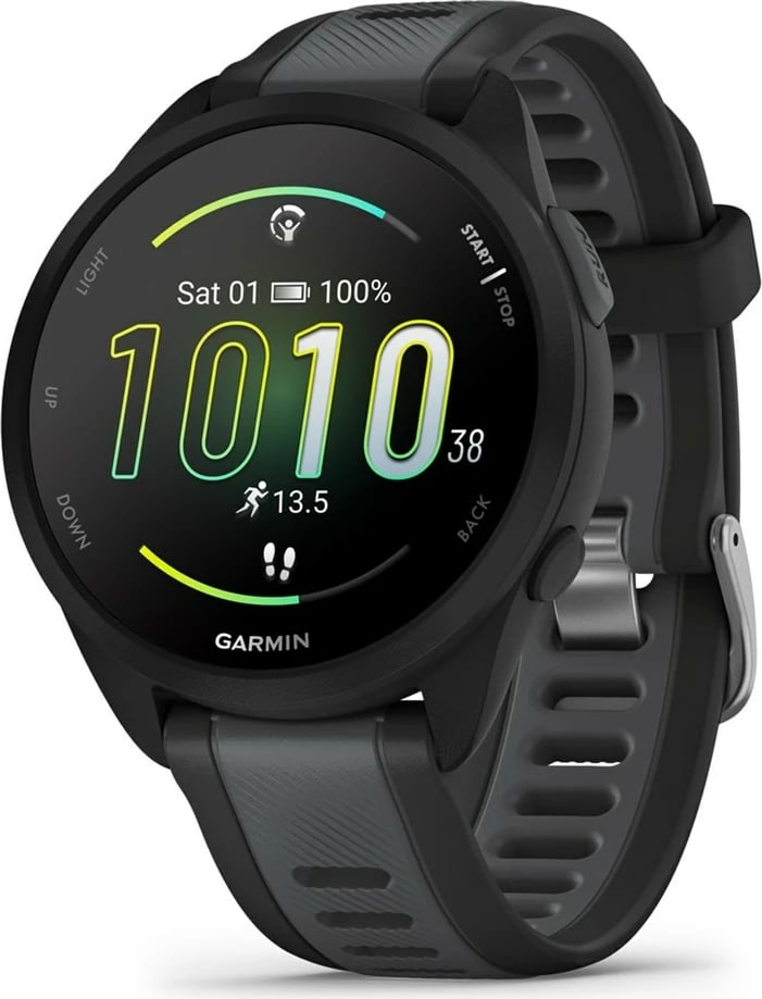 Smartwatch Garmin Forerunner 165 Music, 43mm, AMOLED, GPS, i zi/me rrip argjendi Smartwatch Garmin Forerunner 165 Music, 43mm, AMOLED, GPS, i zi/me rrip argjendi