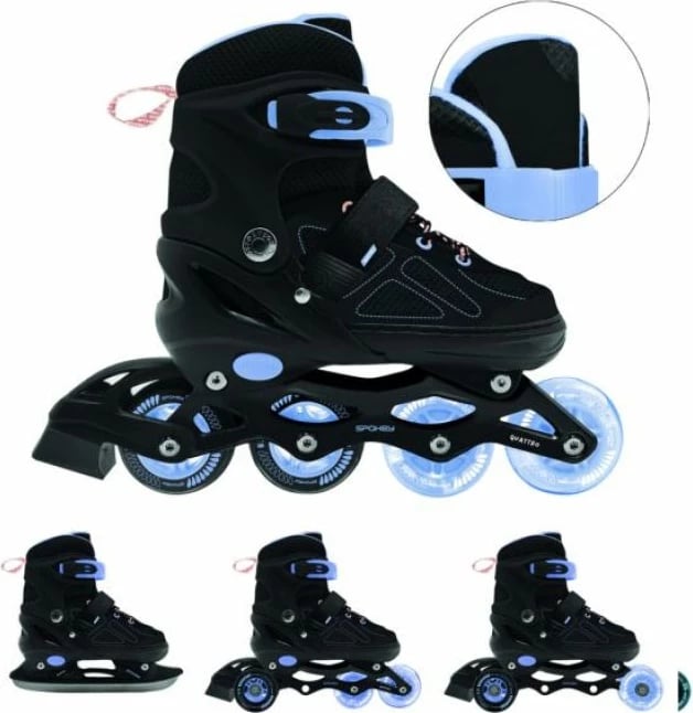 Rollera për fëmijë Spokey Quattro, të zezë