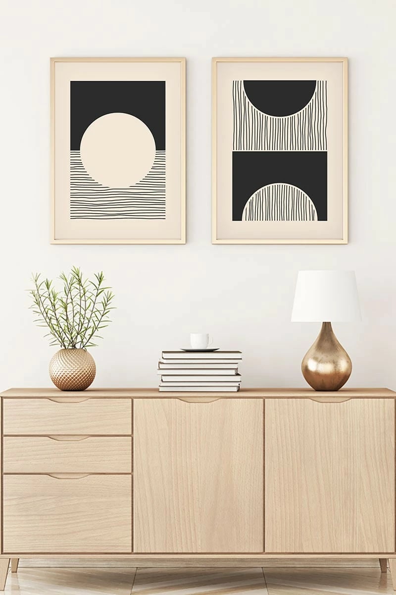 Pikturë dekorative me kornizë, MDF, 2 copë, Wallity, Huhu79, 50x35cm