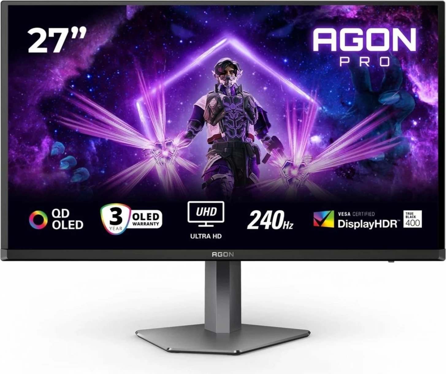 Monitor gaming AOC AGON PRO AG276UZD, 26.5 inç, QD-OLED, 4K UHD, 240Hz, i zi