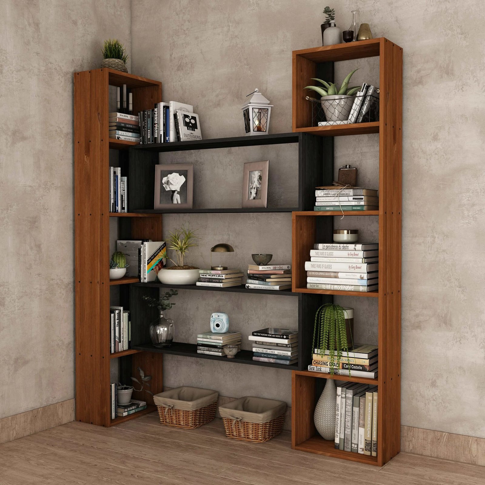 Raft librash Skye Decor, ngjyrë teak, CPT6012-200