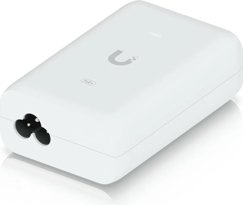 Adapter PoE+ UBIQUITI U-PoE+, 30W, 2x Gigabit LAN, i bardhë