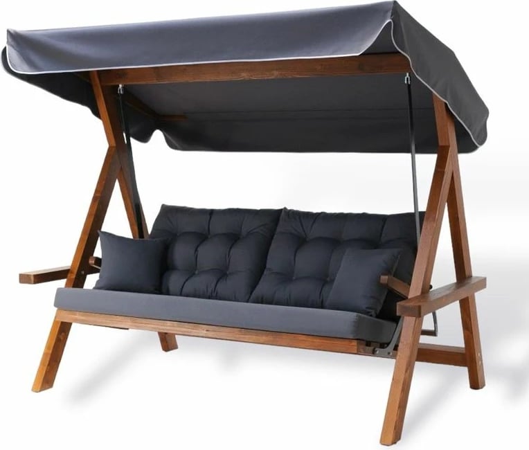 Karrige lëkundëse treshe për kopsht, ngjyrë antracit, Skye Decor Lyon 2400