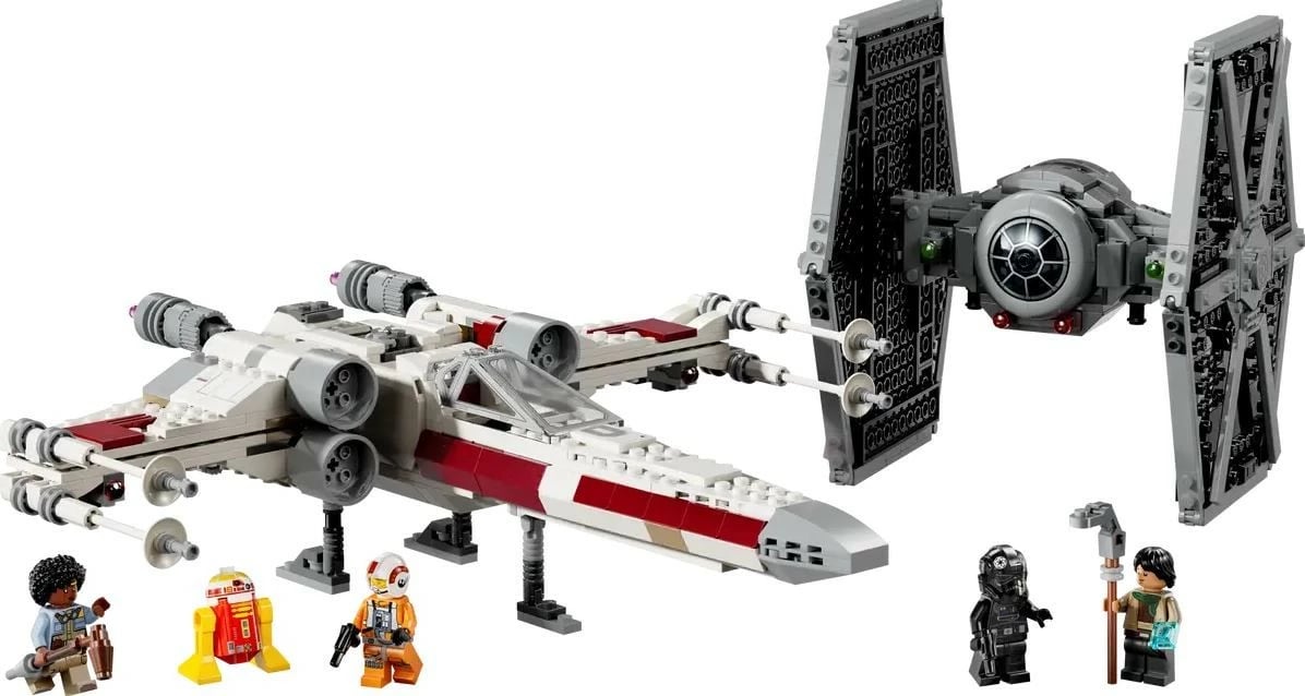 Set LEGO Star Wars 75393 Hybrid TIE Fighter dhe X-Wing, 1063 pjesë, ekstra i madh