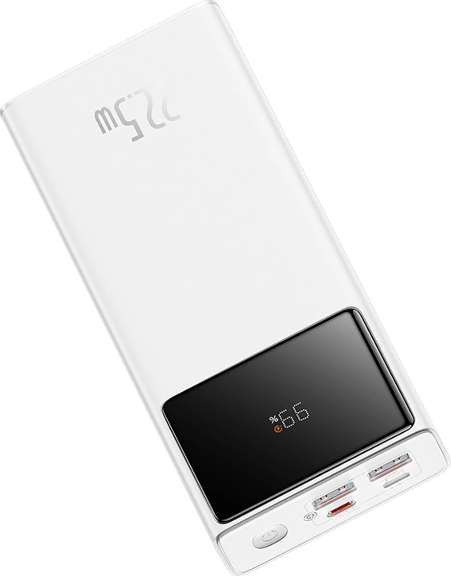 Powerbank Baseus EnerFill FP41, 30000mAh, 22.5W, me kabllo USB-A në USB-C, Bardhë
