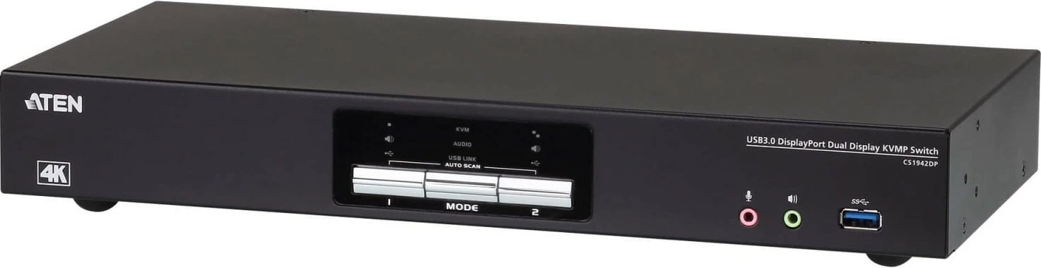 Switch KVM ATEN CS1942DP-AT-G, 2 porta, USB 3.0, DisplayPort, 4K Dual Display, i zi