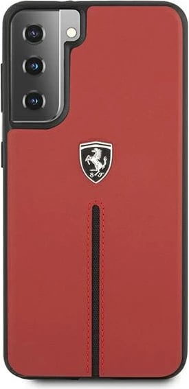 Mbështjellës Ferrari Off Track për Samsung Galaxy S21+, lëkurë natyrale, kuq
