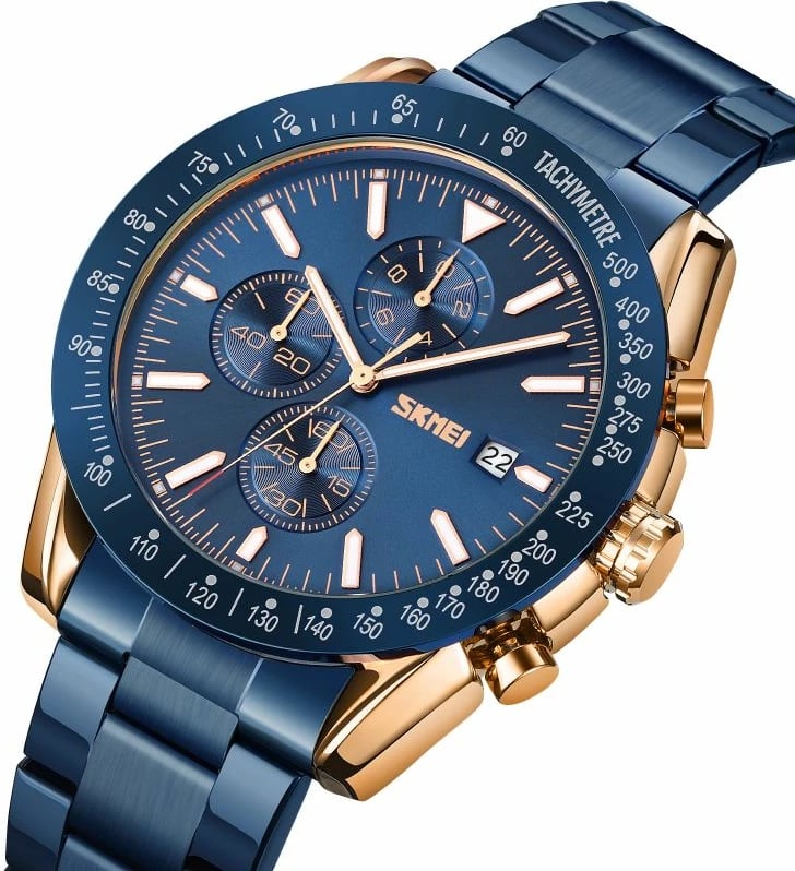 Orë dore për meshkuj Skmei, bakri/navy blue