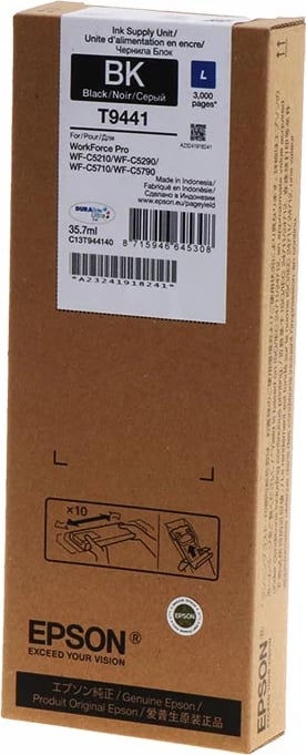Bojë printeri, Epson, T9441 C13T944140, 35.7 ml, rendiment 3000 faqe, e zezë