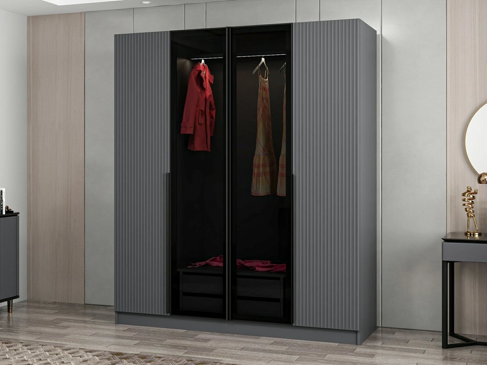 Dollap Fume për dhomë gjumi, Skye Decor, Kale Plus - 7802