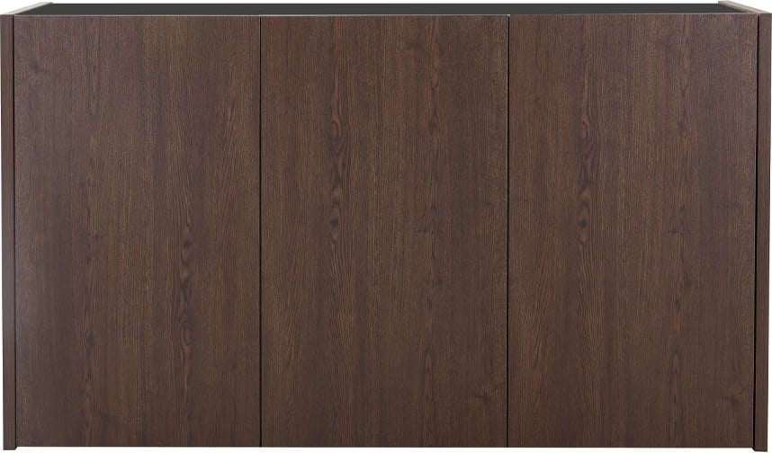 Komodë anësore me 3 dyer, ngjyrë arre e zezë, 156x45x85cm