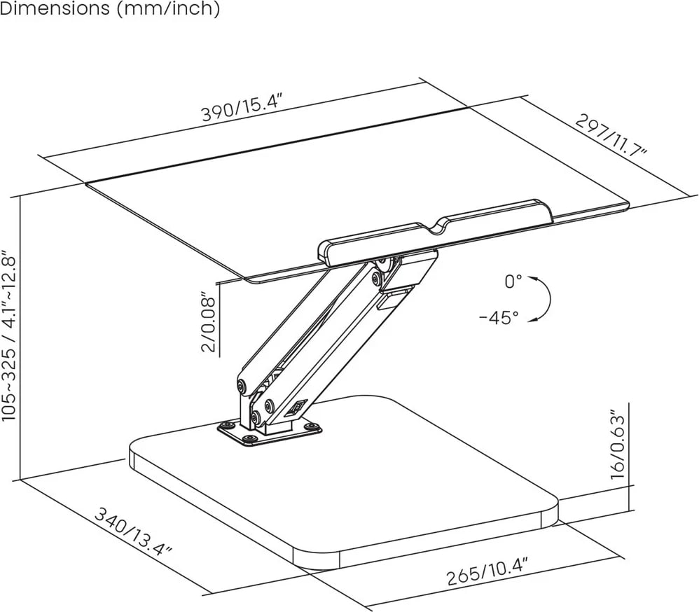 Stendë tavoline Maclean për monitor ose laptop, MC-493, e zezë