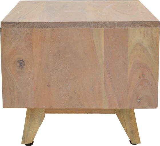 Komodinë Emira, dru akacie, ngjyrë natyrale, 40x40x35cm
