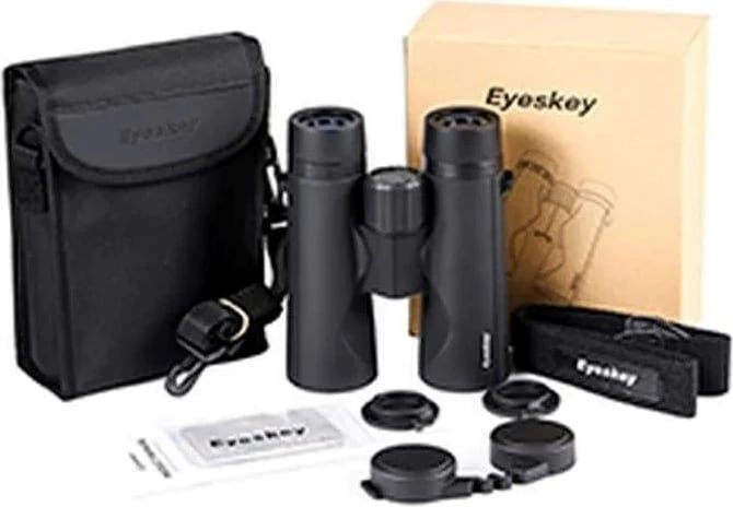 Dylbi EYESKEY EY-D-10X42, me kasetë ruajtje dhe leckë pastrimi, e zezë