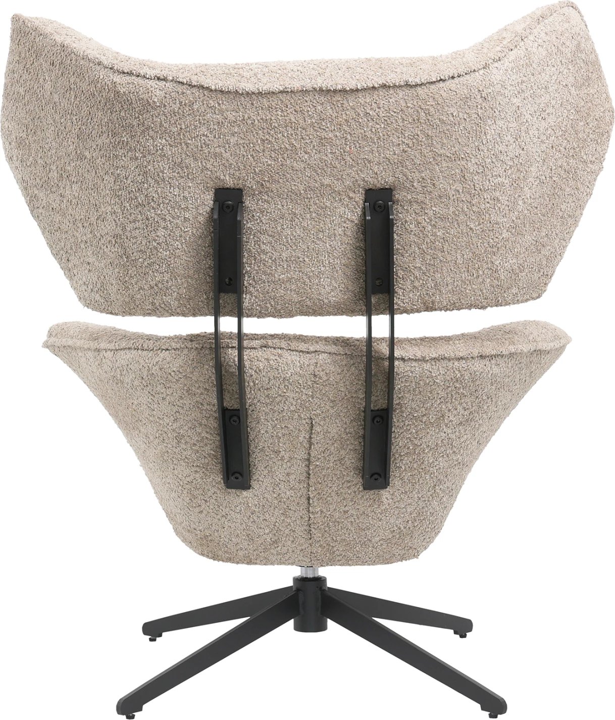 Karrige rrotulluese BRYLL FH9597.08, ngjyrë bezhë boucle, bazë metalike e zezë, 86x90x97H cm