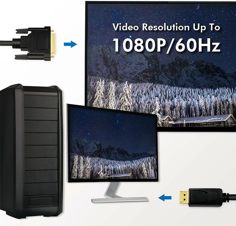 Kabllo LogiLink DisplayPort në DVI-D, 3m, e zezë
