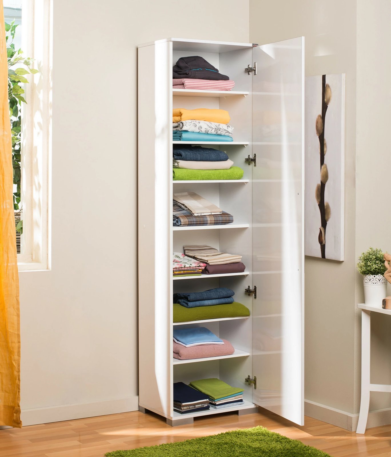 Dollap multifunksional, ngjyrë e bardhë, Hanah Home, Adr-408-Pp-1, 50x187x35 cm