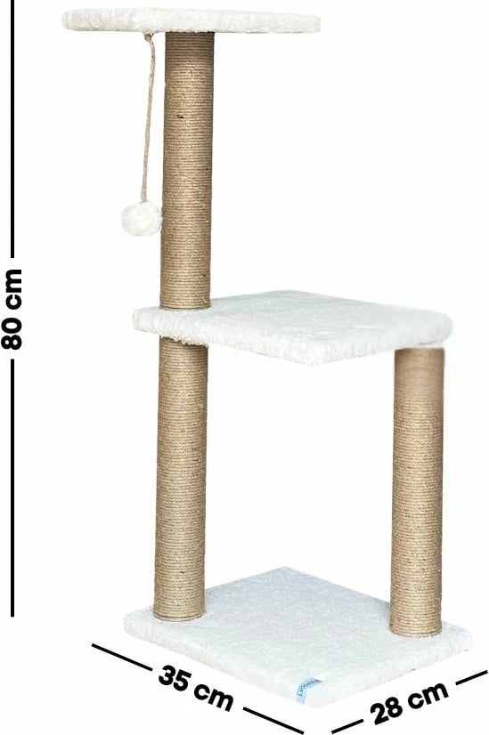 Dru për gërvishtje për mace, Tina 1, i bardhë