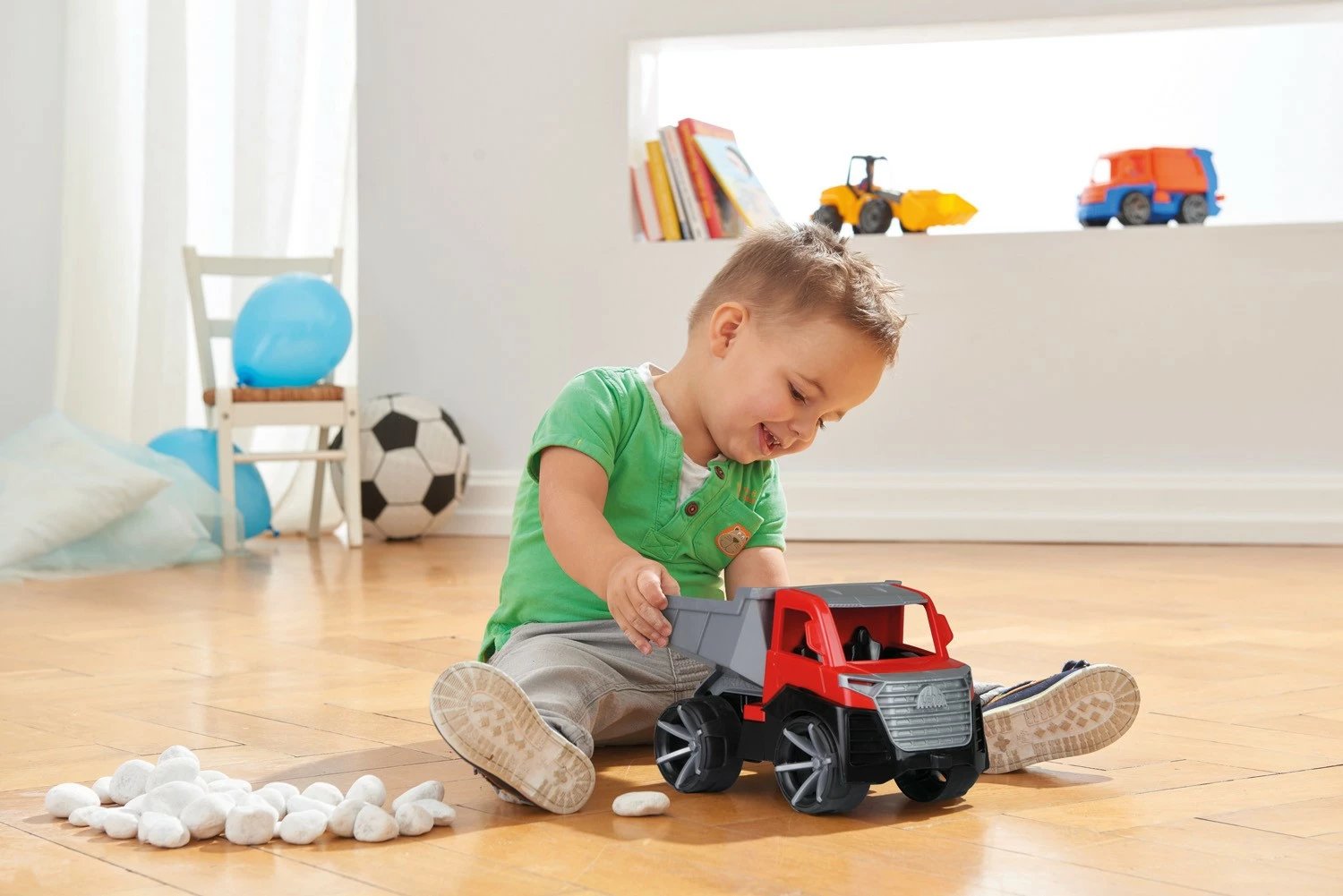 Kamion lodër Lena Truxx2, plastikë, me figurë, Kuq/Gri